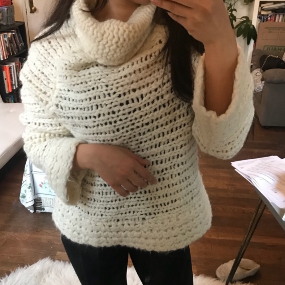Free People Cowl Neck Knit Sweater